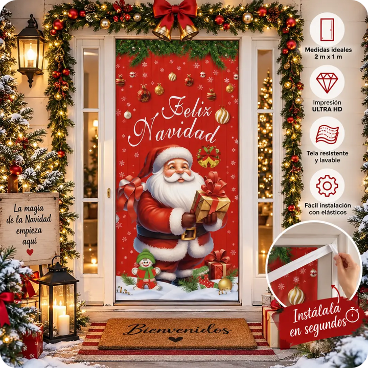 🎄 NAVIPUERTA™  Funda Navideña Ultra HD para Puertas