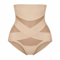 Panty faja de cintura alta, con compresión cruzada