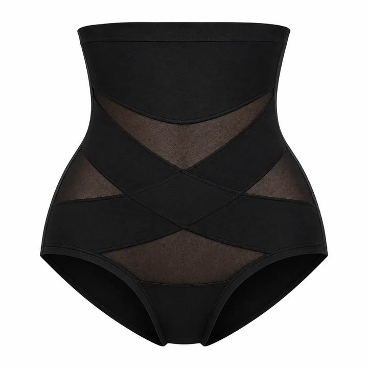 Panty faja de cintura alta, con compresión cruzada