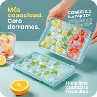🧊 ICEPOP 3D® MOLDE PARA HIELO - Más hielo. Menos espacio. Cero derrames.