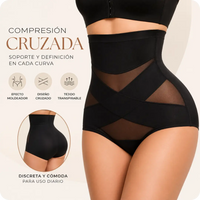 Panty faja de cintura alta, con compresión cruzada