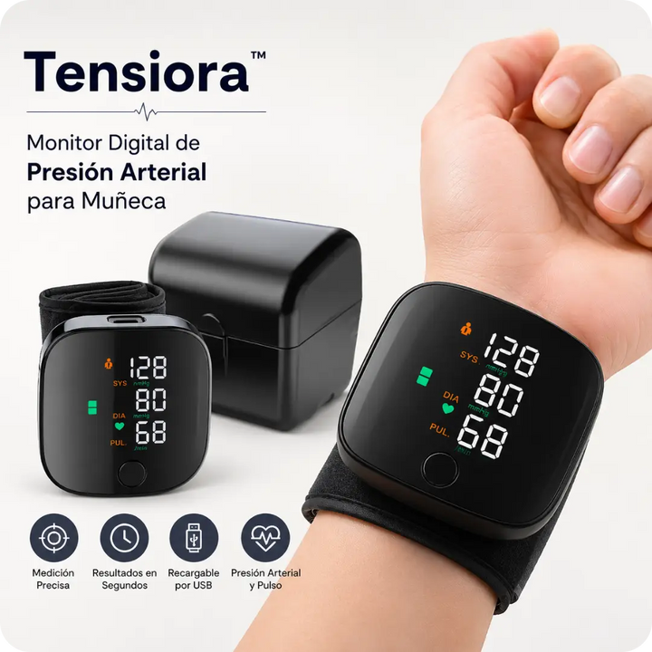 Tensiora™ | Monitor Digital de Presión Arterial para Muñeca