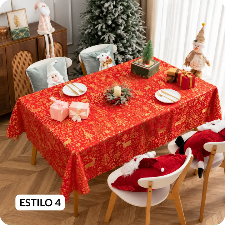 Navidad en Casa™ – Mantel Navideño 140 × 220 cm | Tela de poliéster