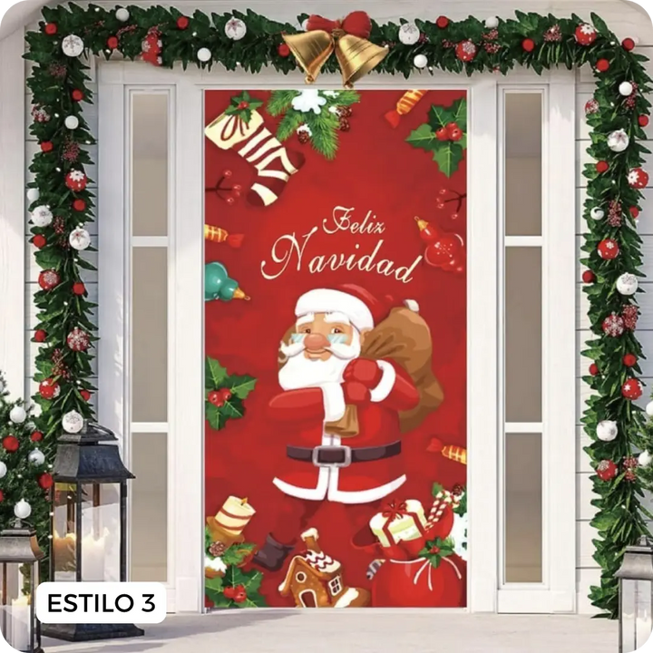 🎄 NAVIPUERTA™  Funda Navideña Ultra HD para Puertas