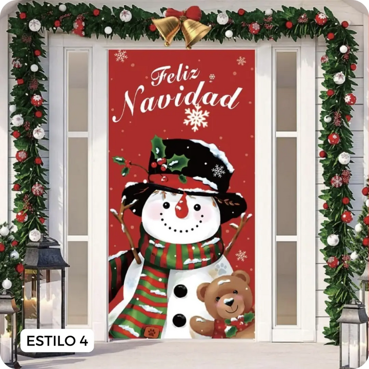 🎄 NAVIPUERTA™  Funda Navideña Ultra HD para Puertas