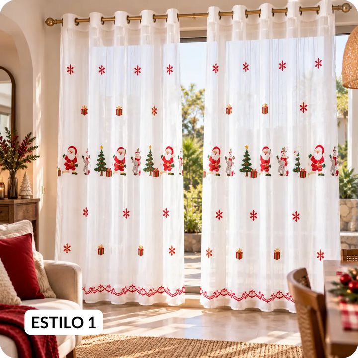 CORTINAS NAVIDEÑAS EN VELO
