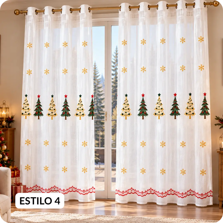 CORTINAS NAVIDEÑAS EN VELO